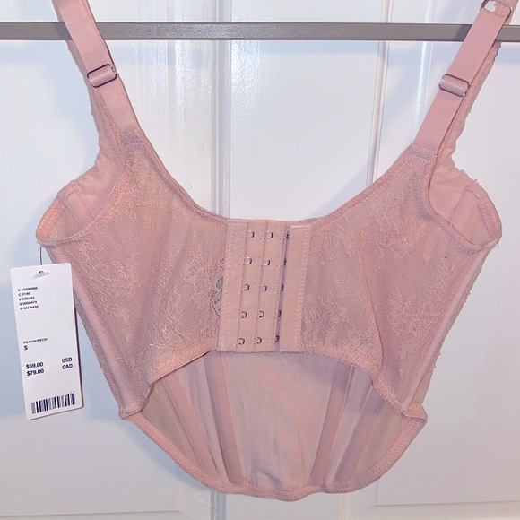 Urban Outfitters Out From Under Lovestruck Lace Corset- Light Pink - Picture 3 of 4